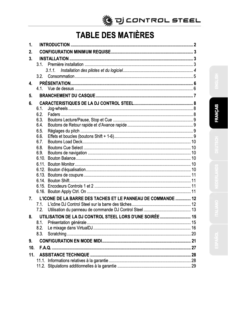 Page n°1 - Mode d'emploi Hercules DJ Control steel