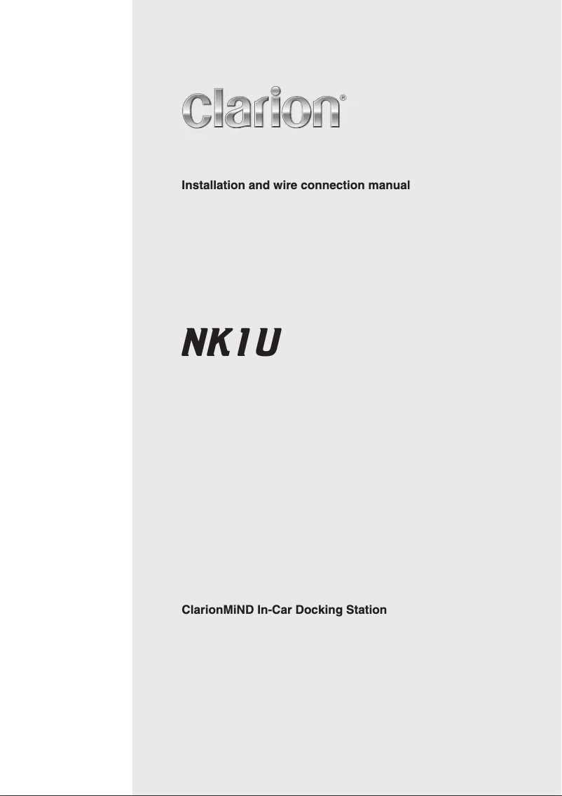 Page 1 de la notice Manuel utilisateur Clarion NK1U