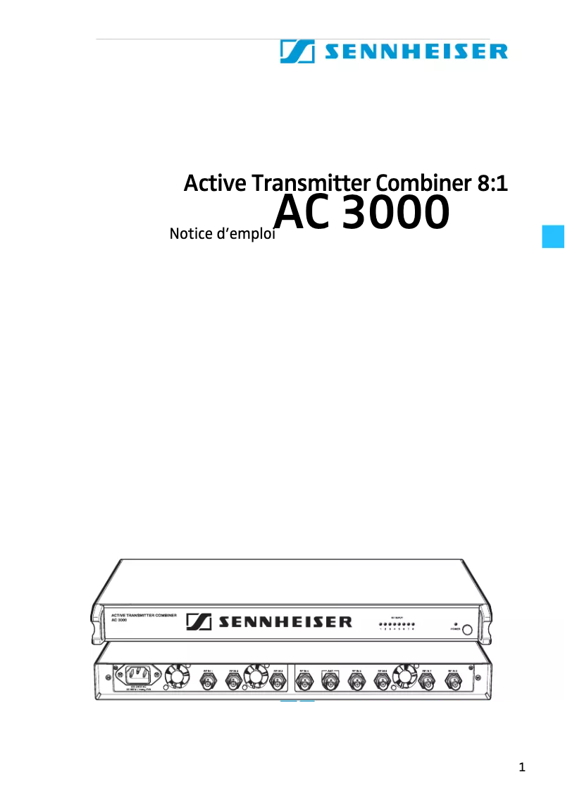 Page n°1 - Manuel utilisateur Sennheiser AC 3000