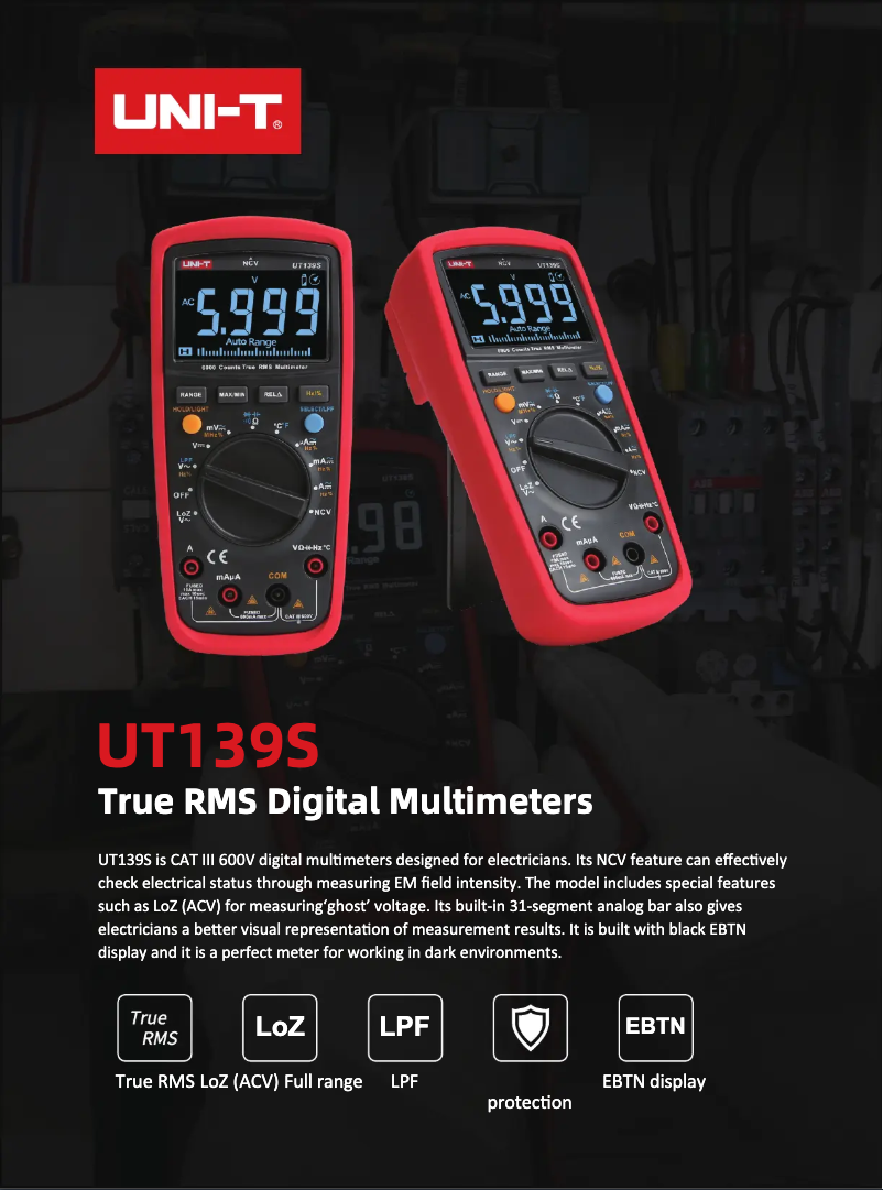 Page 1 de la notice Manuel utilisateur Uni-T UT139S