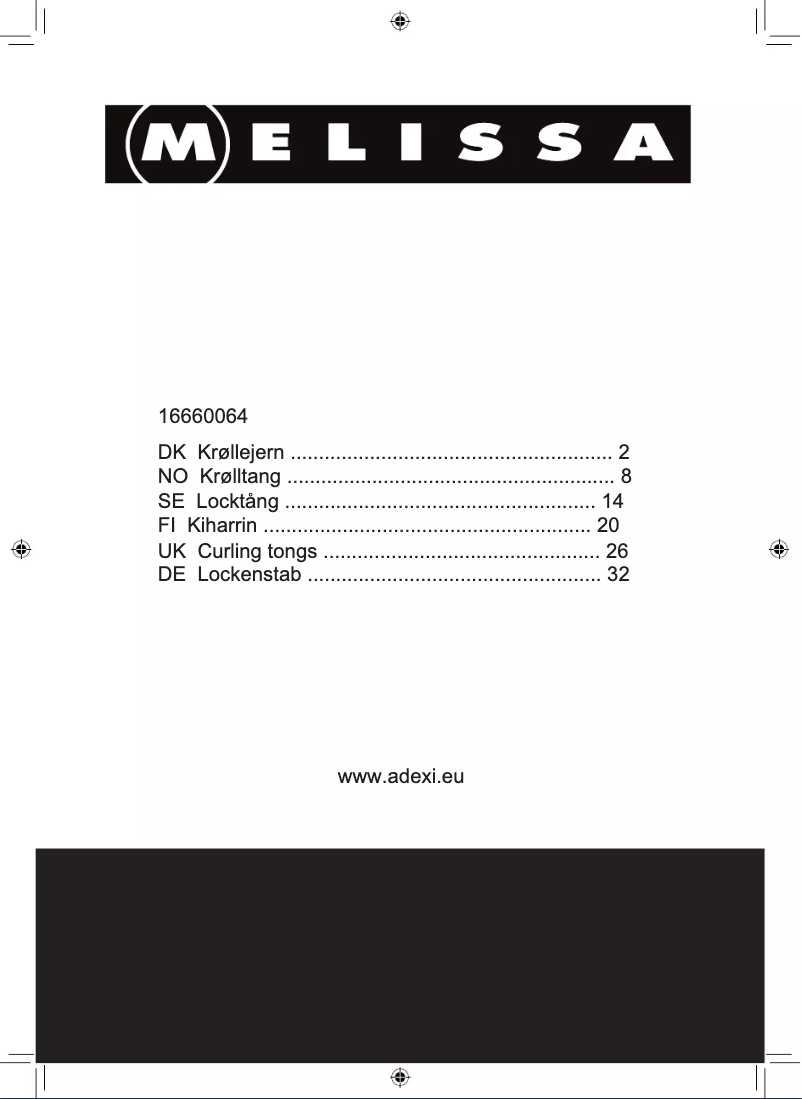 Page 1 de la notice Manuel utilisateur Melissa 16660064