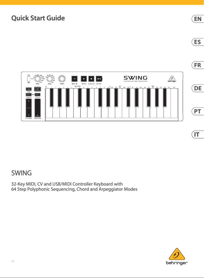 Página 1 del manual Manual de usuario Behringer SWING