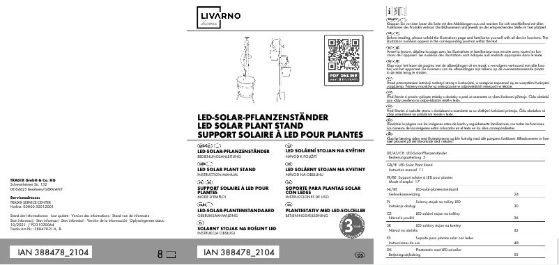 Page 1 de la notice Manuel utilisateur Livarno Lux IAN 388478