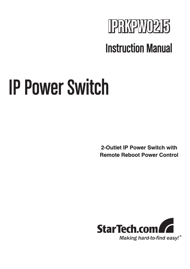 Page 1 de la notice Manuel utilisateur StarTech.com IPRKPW0215