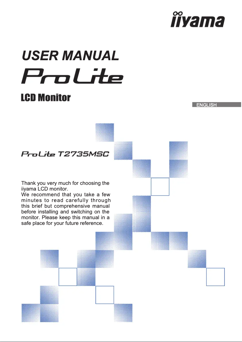 Page 1 de la notice Manuel utilisateur Iiyama ProLite T2735MSC