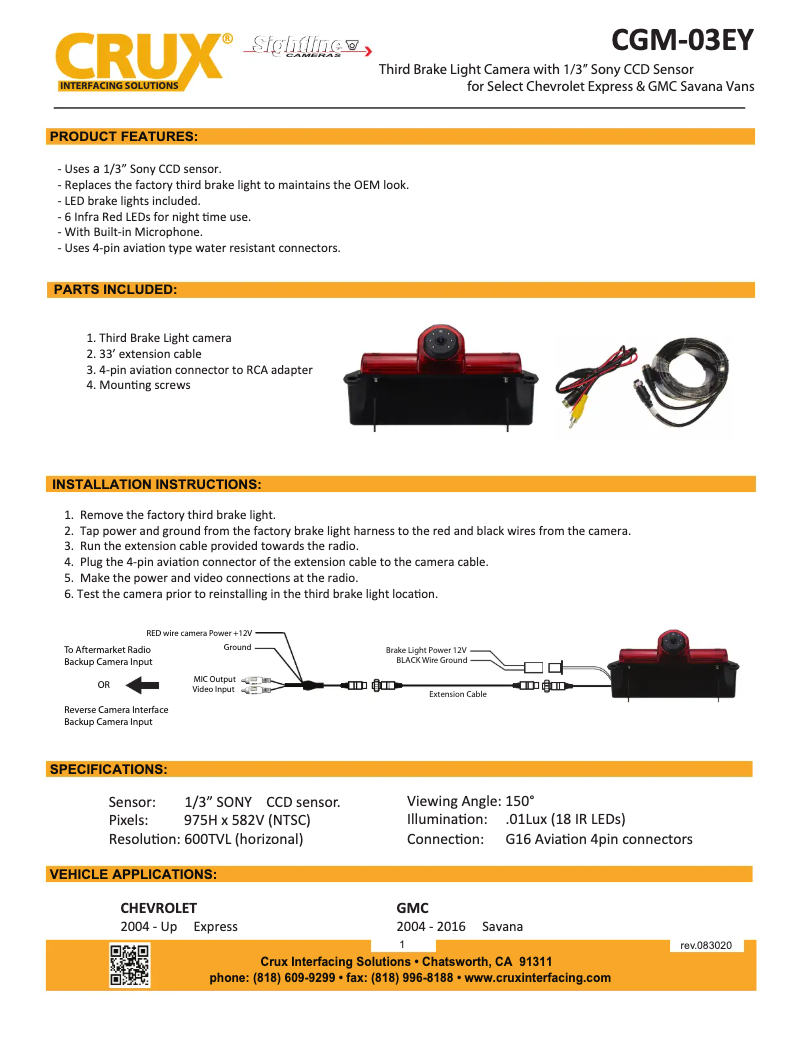 Page 1 de la notice Manuel utilisateur CRUX CGM-03EY