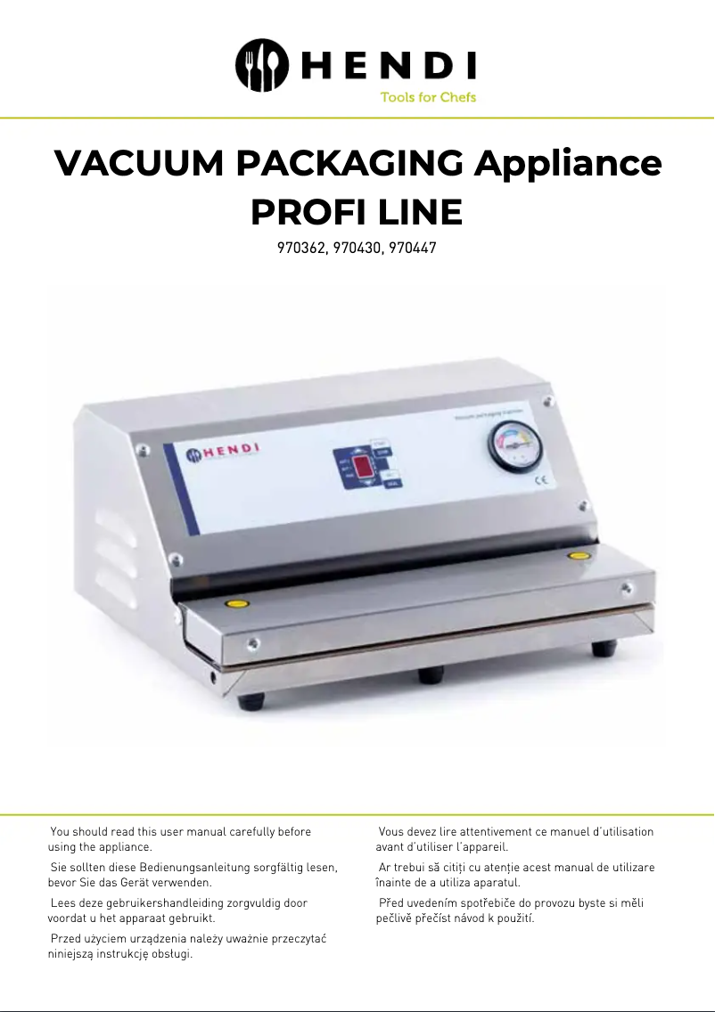 Page 1 de la notice Manuel utilisateur Hendi 970362