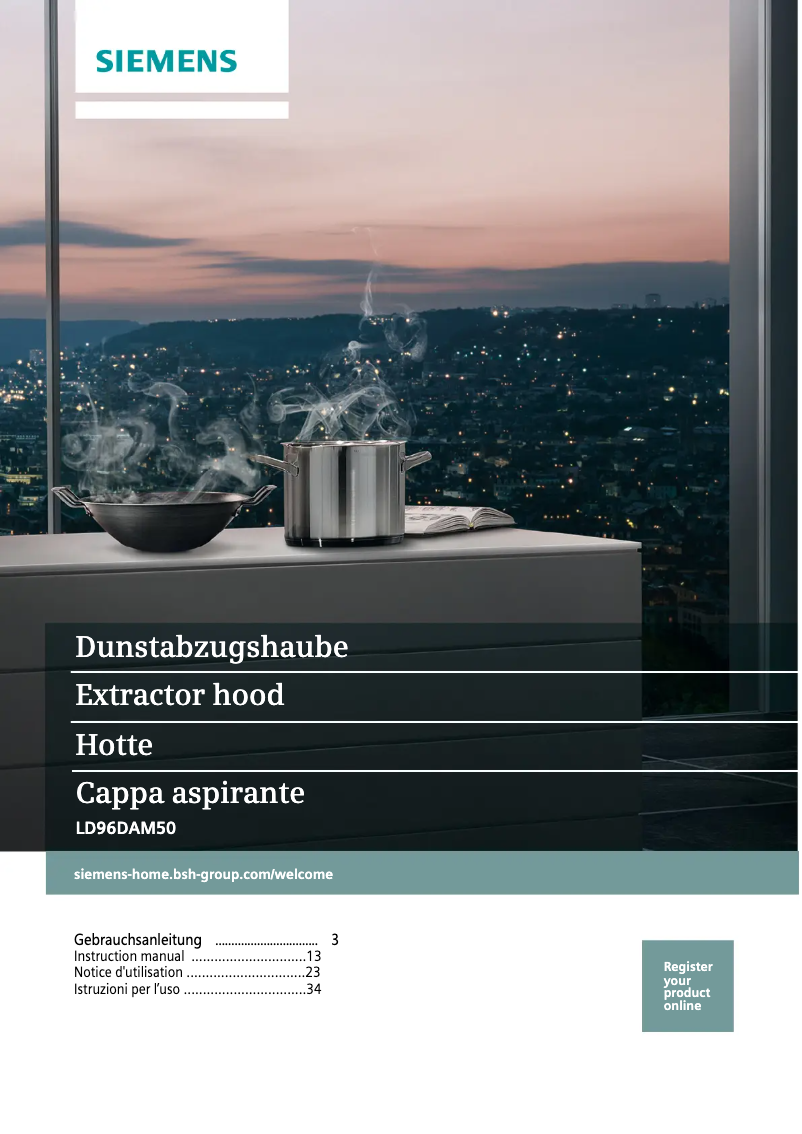 Page n°1 - Manuel utilisateur Siemens iQ500 LD96DAM50