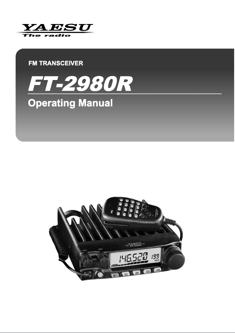 Página 1 del manual Manual de usuario Yaesu FT-2980R
