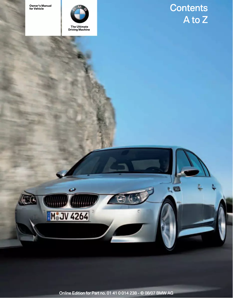 Page 1 de la notice Manuel utilisateur BMW M5 (2008)