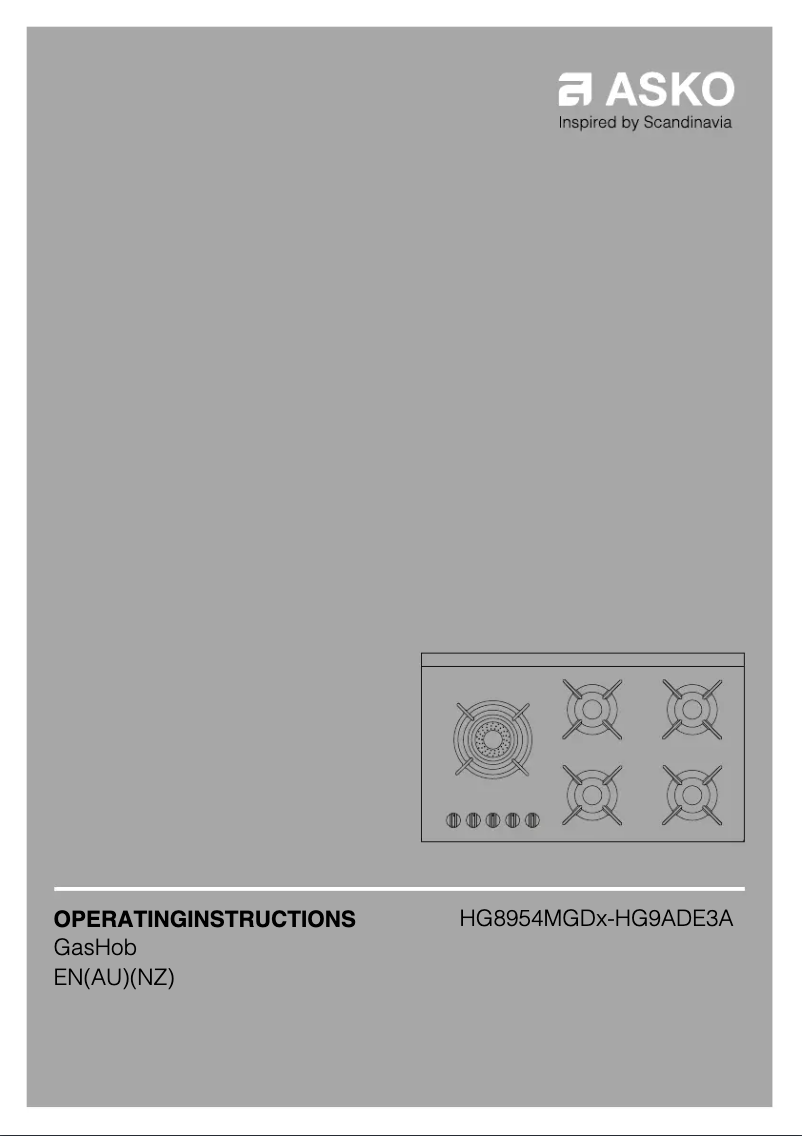 Page n°1 - Manuel utilisateur Asko HG8954MGD1