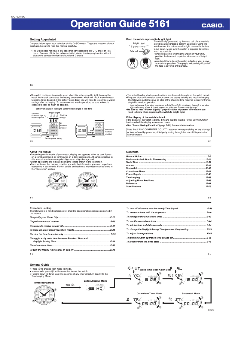 Página 1 del manual Manual de usuario Casio Radio Controlled LCW-M100TSE-7AER