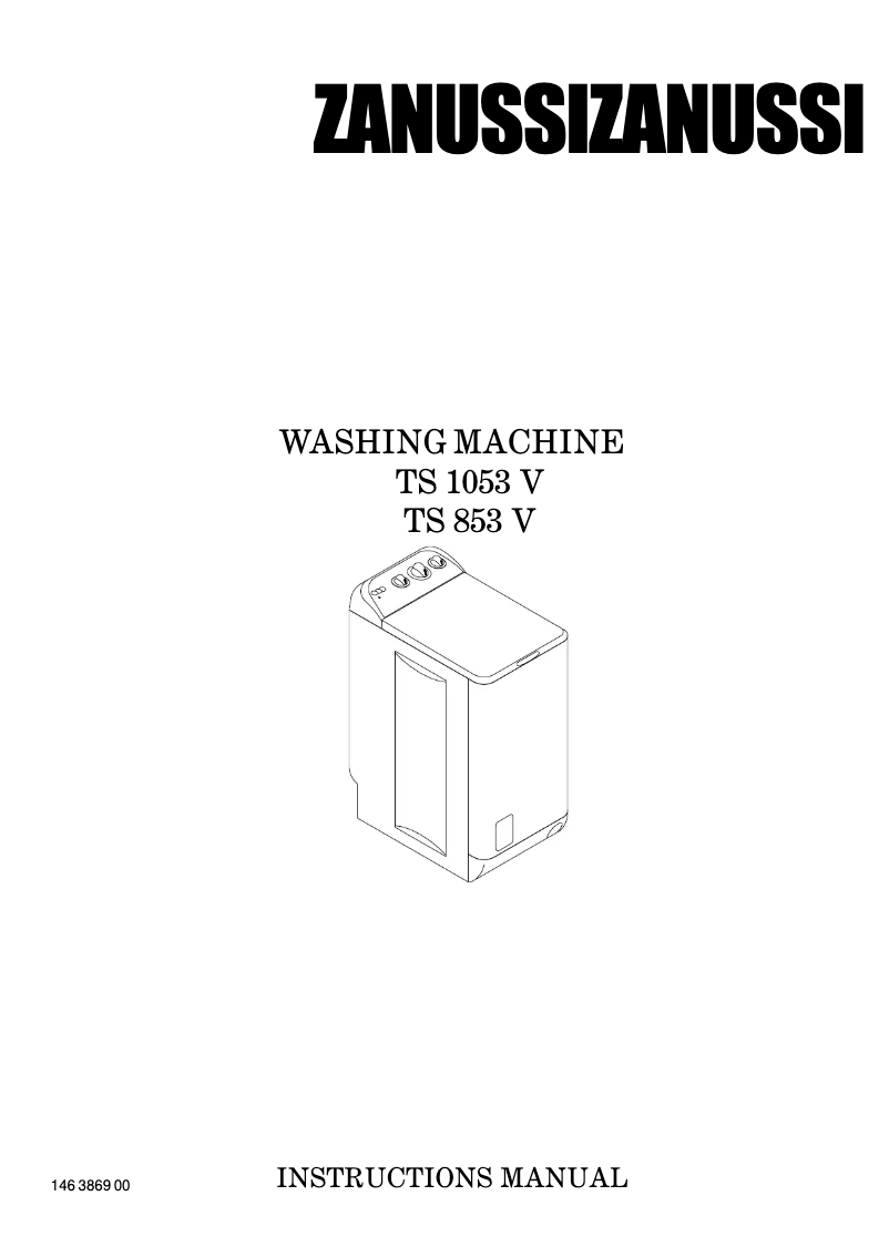 Page n°1 - Manuel utilisateur Zanussi TS853V