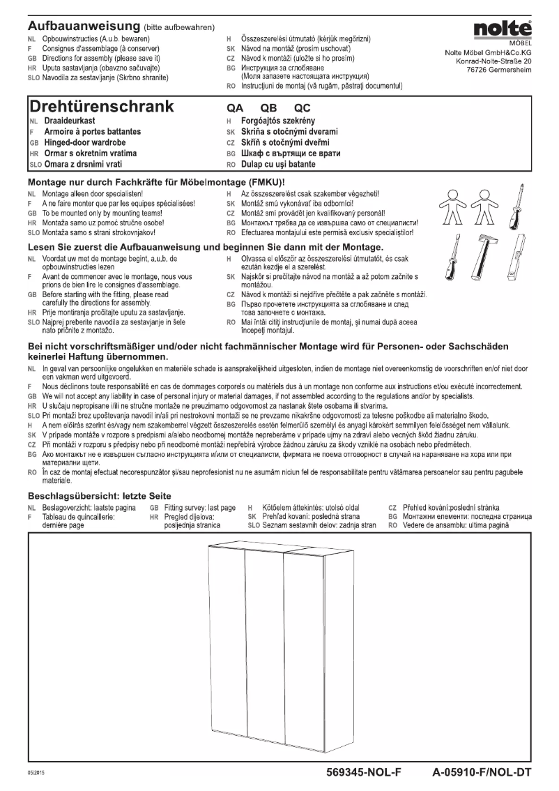 Page n°1 - Manuel utilisateur Nolte Luzern