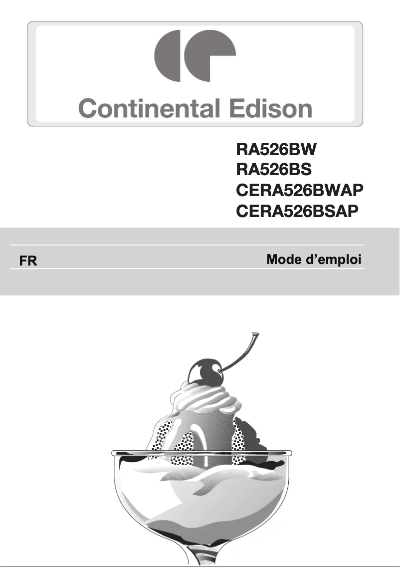 Image de la première page du manuel de l'appareil CERA526BSAP
