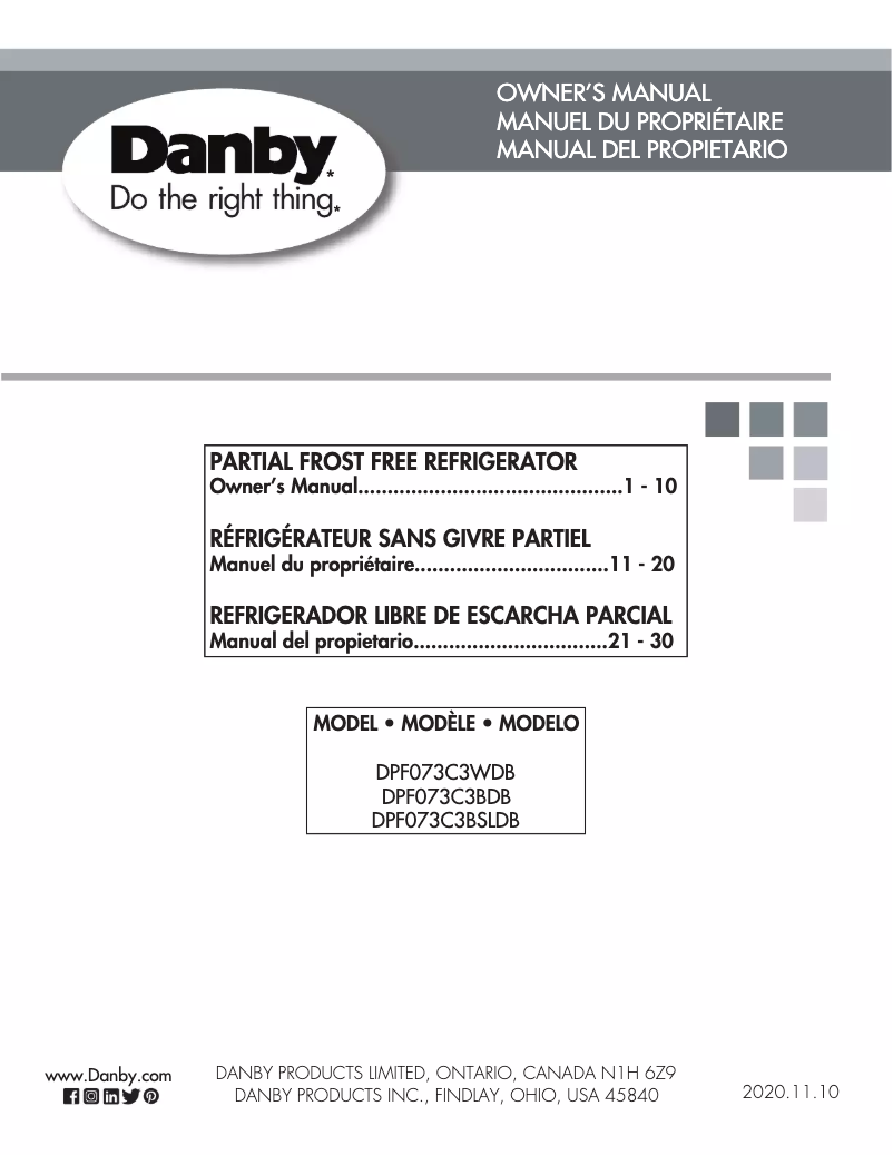 Imagen de la primera página del manual del dispositivo DPF073C3BDB