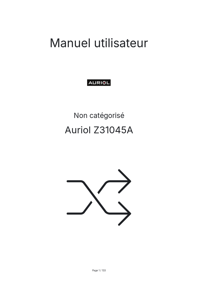 Image de la première page du manuel de l'appareil Z31045A