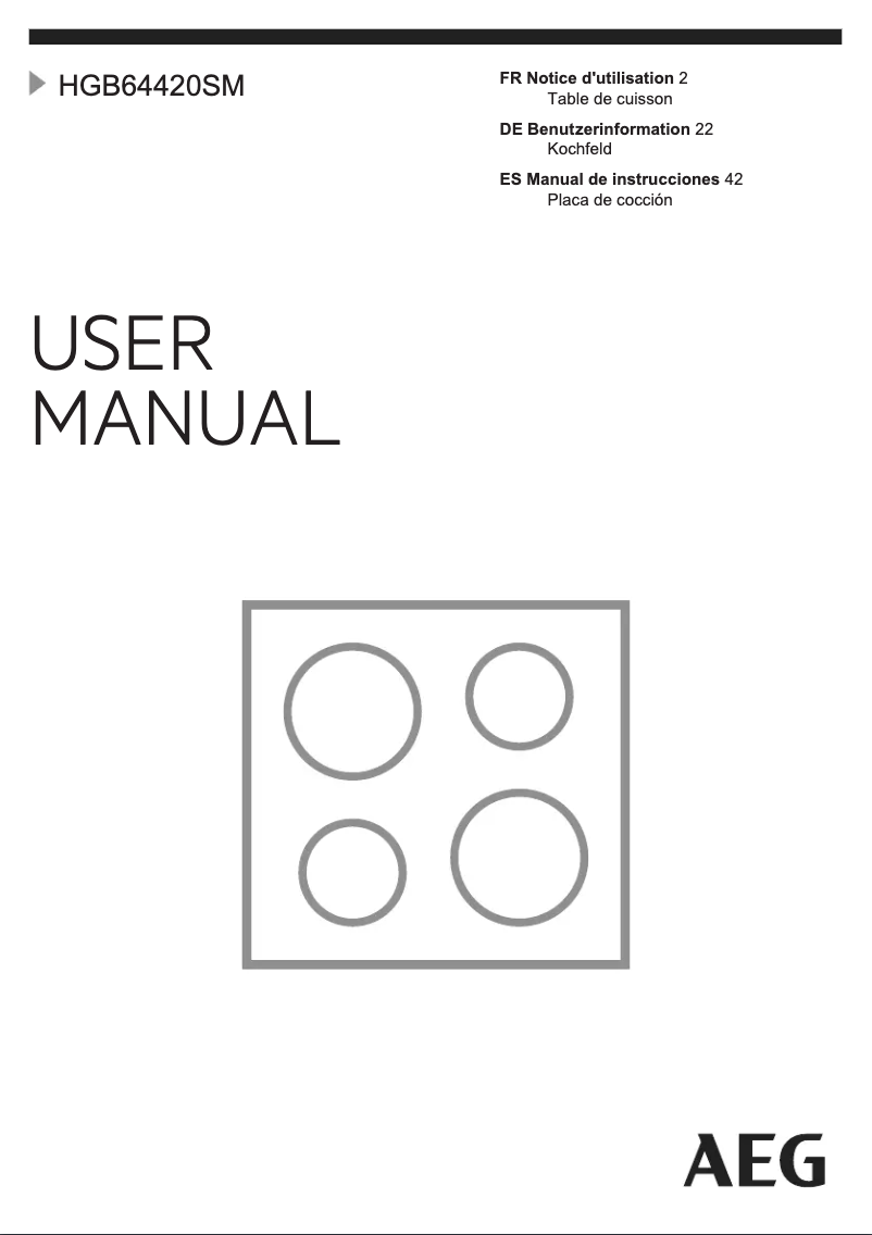 Página 1 del manual Manual de usuario AEG HGB64420SM
