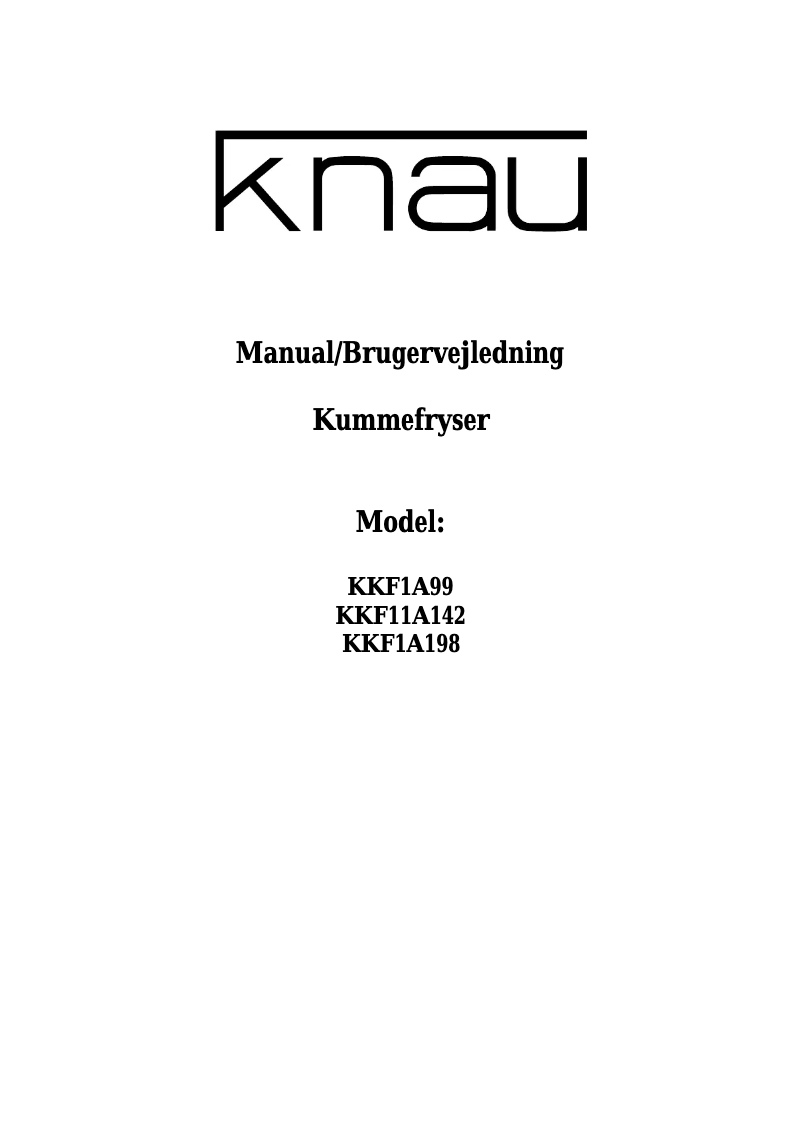 Page n°1 - Manuel utilisateur Knau KKF1A99