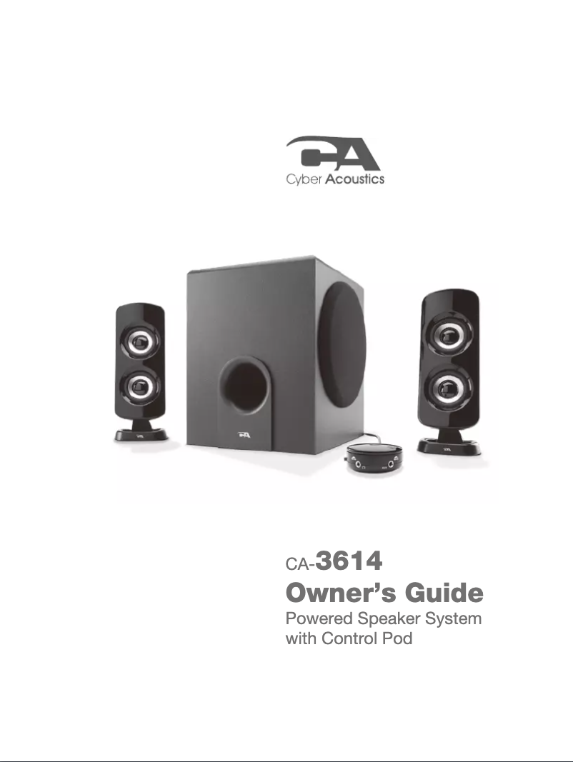 Page n°1 - Manuel utilisateur Cyber Acoustics CA-3614