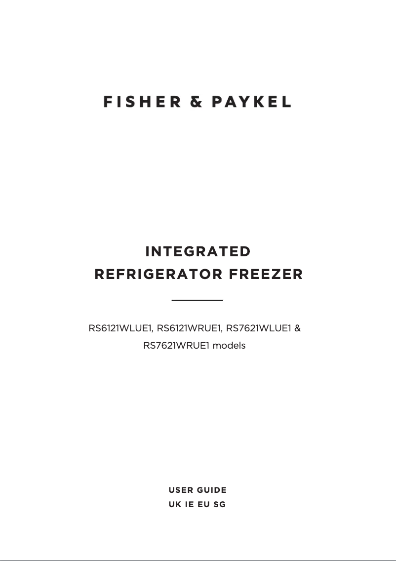 Page 1 de la notice Manuel utilisateur Fisher & Paykel RS6121WLUE1