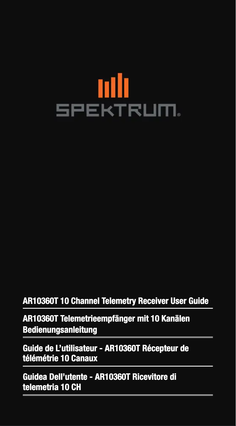 Page 1 of the manual User Manual Spektrum AR10360T