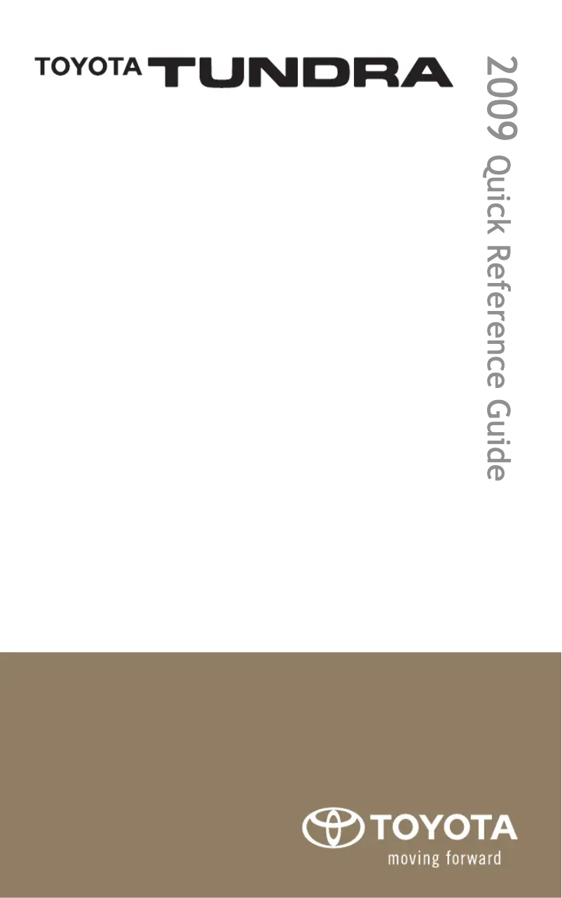 Image de la première page du manuel de l'appareil Tundra (2009)