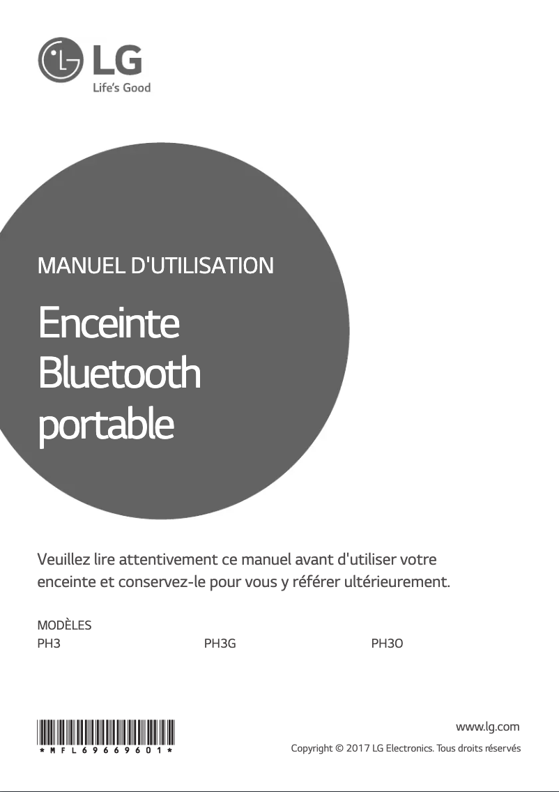 Página 1 del manual Manual de usuario LG PH3G