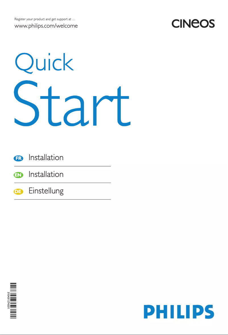 Page 1 de la notice Guide de démarrage rapide Philips 42PFL9742D