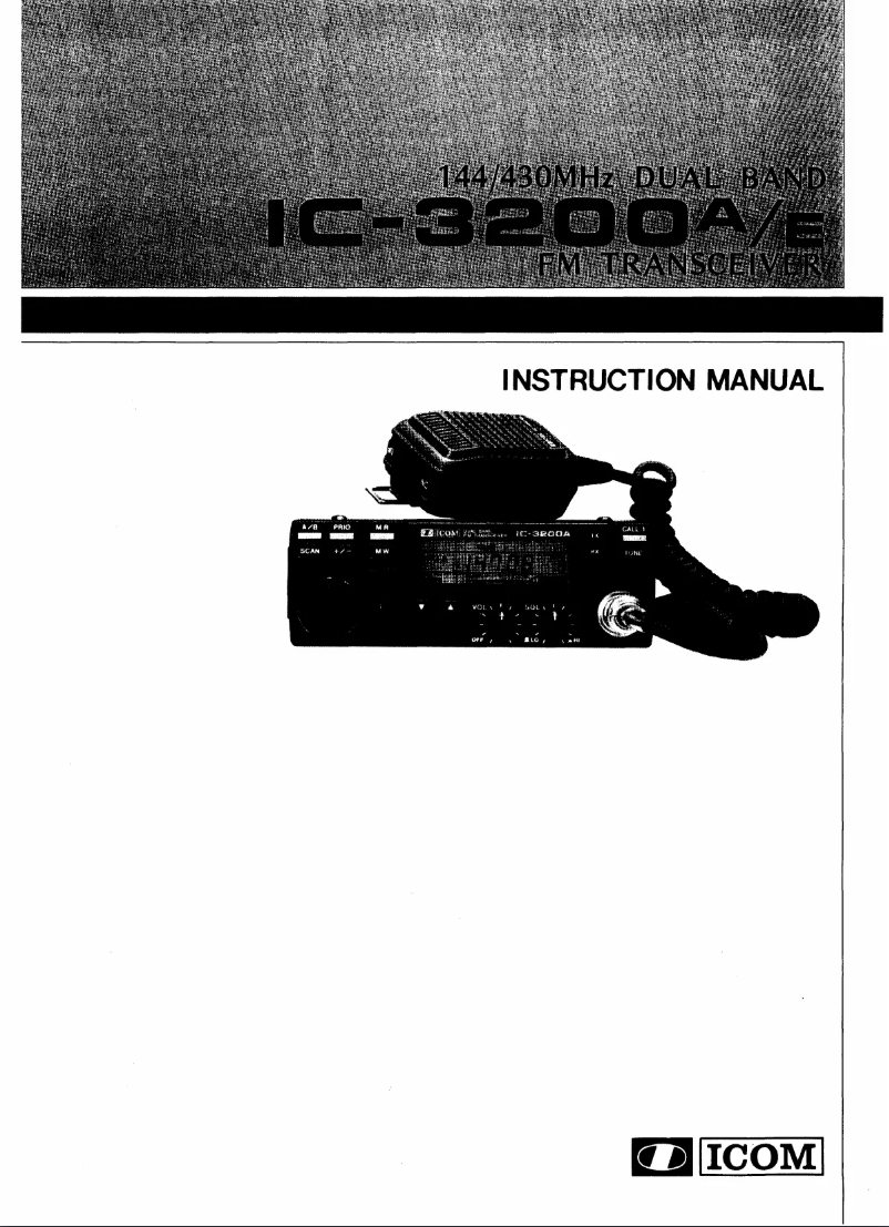 Page n°1 - Manuel utilisateur ICOM IC-3200A