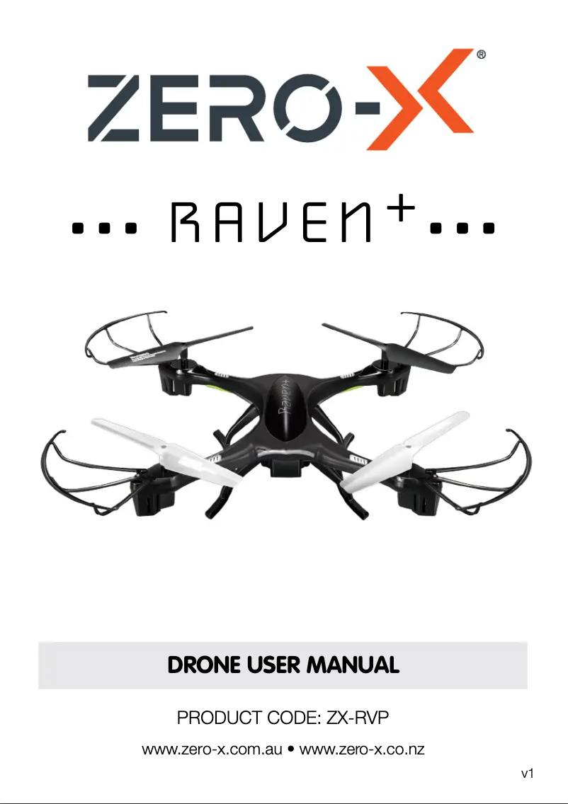 Page n°1 - Manuel utilisateur Zero-X Raven+