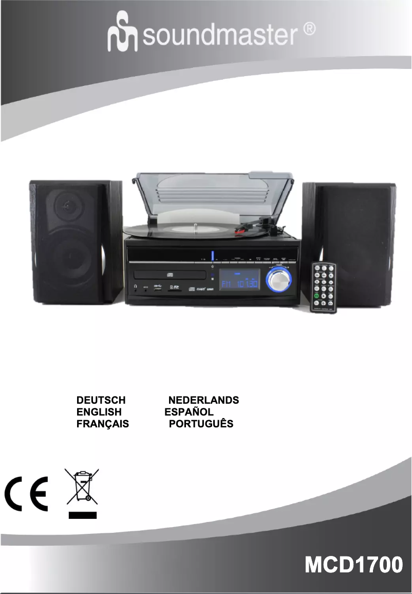 Page 1 de la notice Manuel utilisateur Soundmaster MCD1700