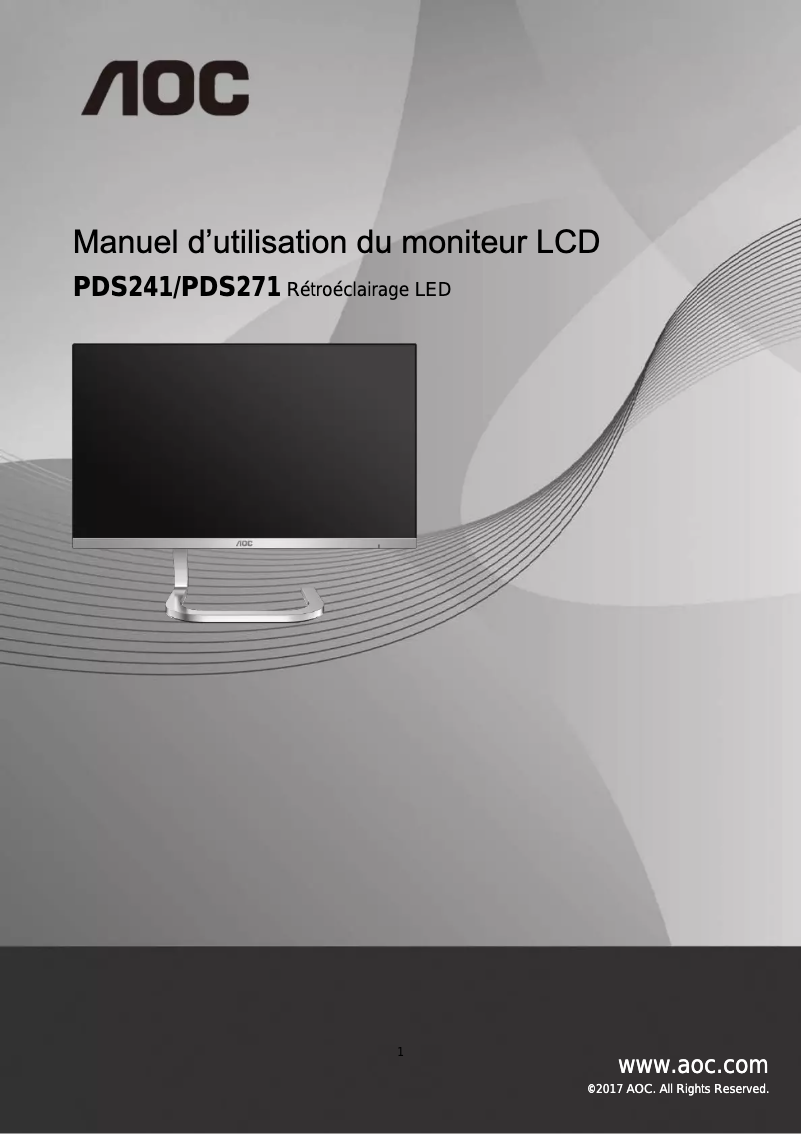 Page 1 de la notice Manuel utilisateur AOC PDS271