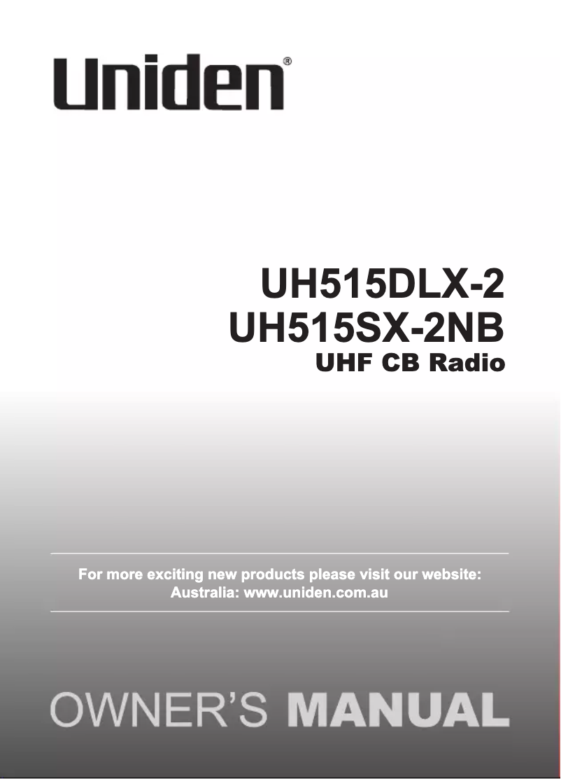Image de la première page du manuel de l'appareil UH515DLX-2