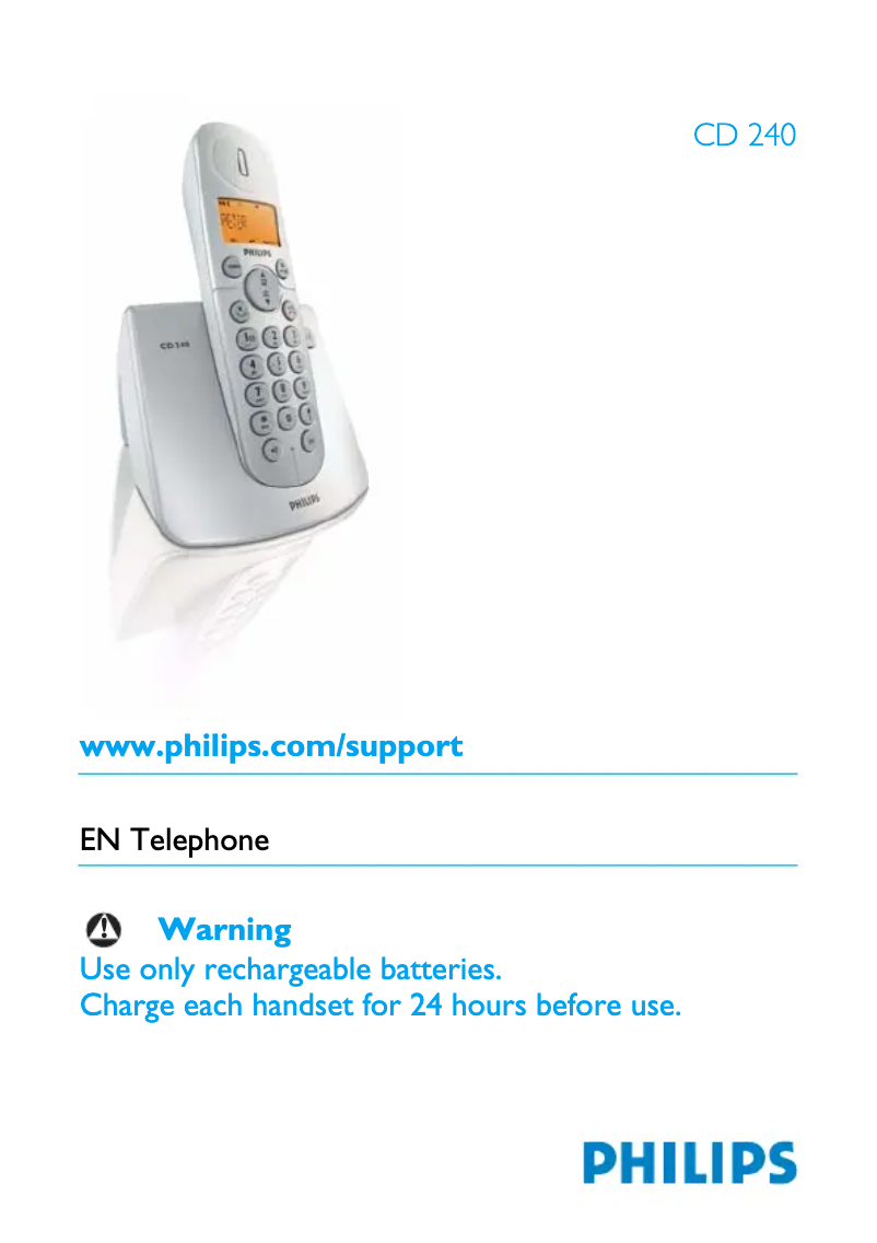 Imagen de la primera página del manual del dispositivo CD2403S