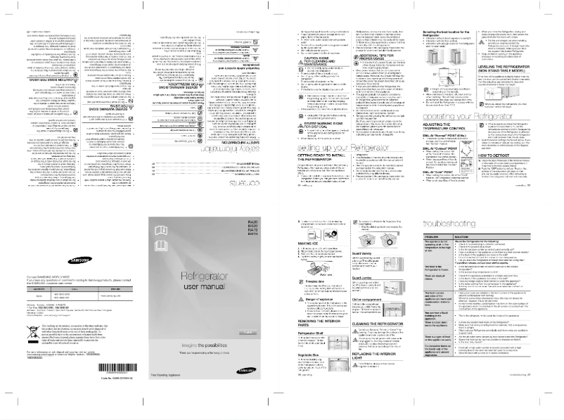 Image de la première page du manuel de l'appareil RA20GCRR1