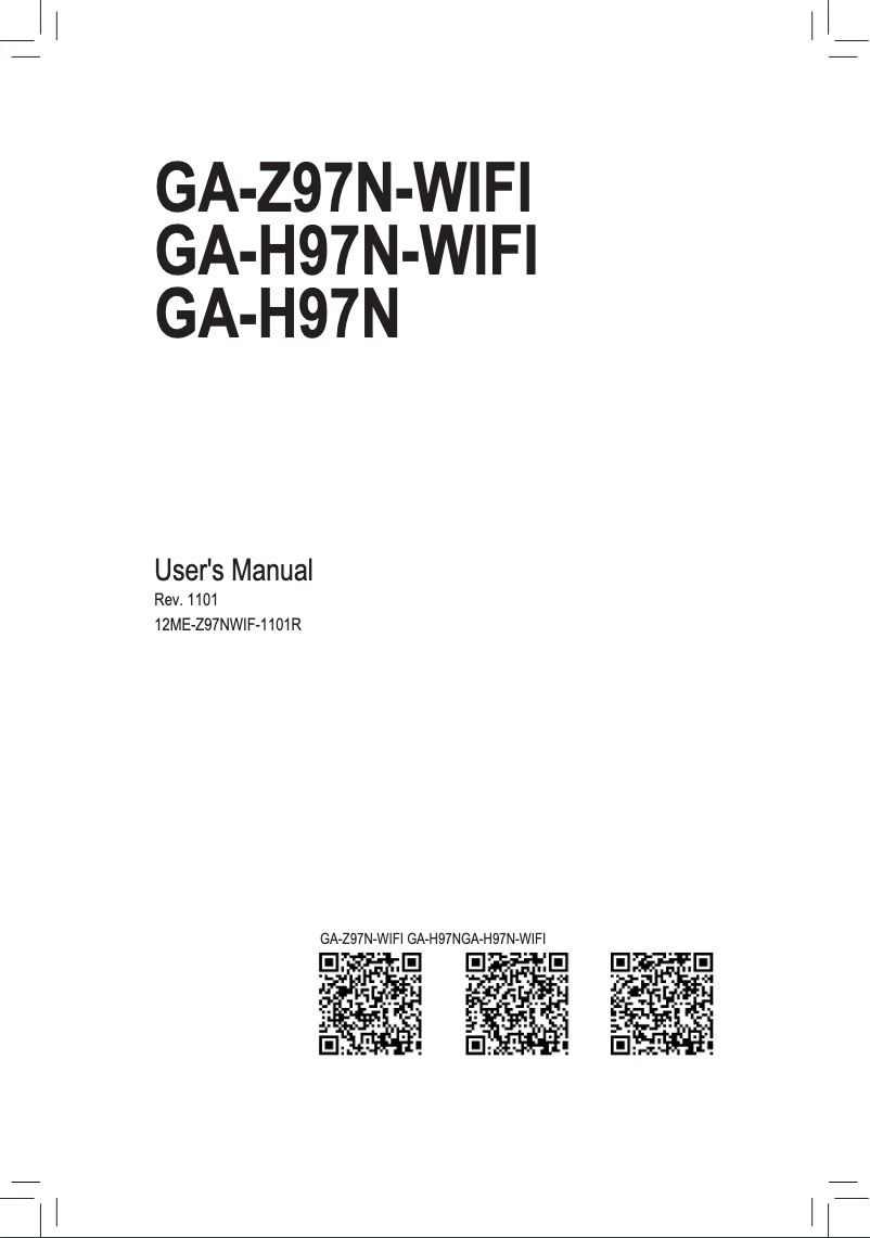 Page n°1 - Manuel utilisateur Gigabyte GA-H97N-WIFI