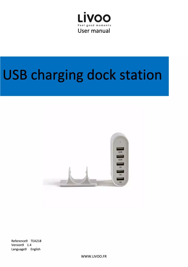 Page 1 de la notice Manuel utilisateur Livoo TEA218