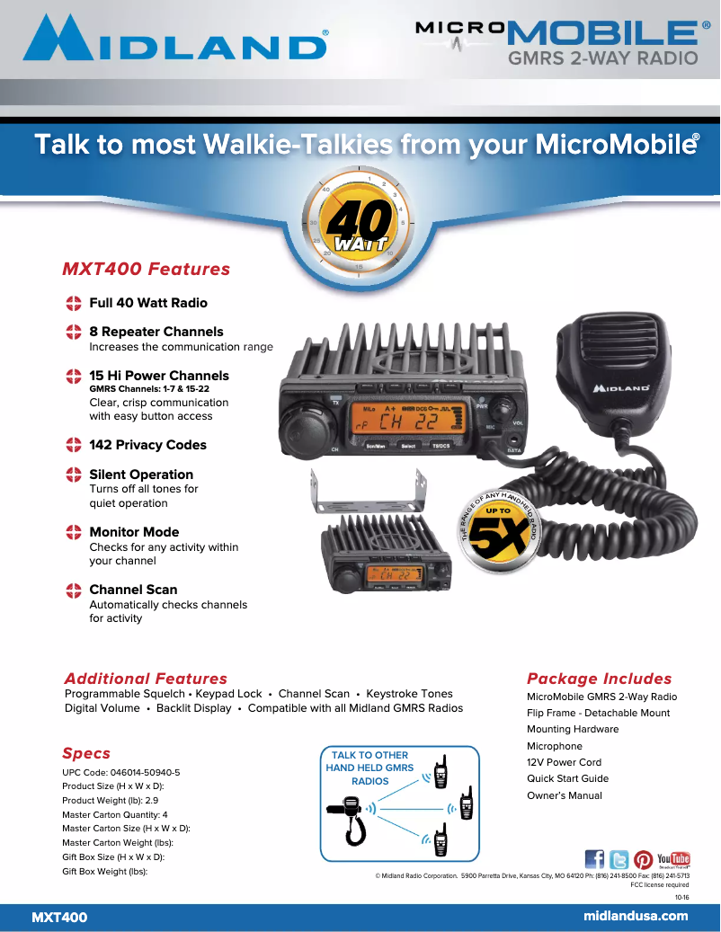 Image de la première page du manuel de l'appareil MicroMobile MXT400VP3
