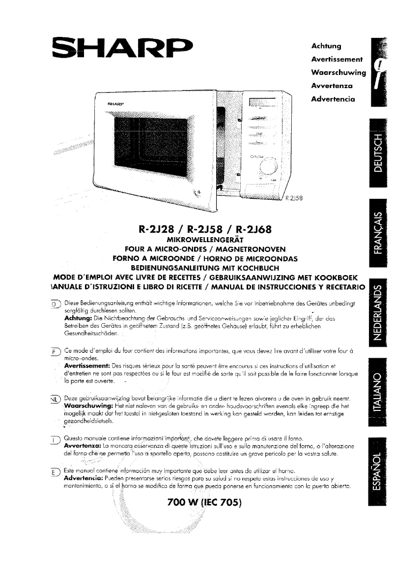 Page n°1 - Manuel utilisateur Sharp R-2J28