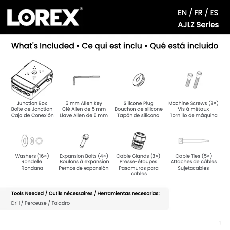 Página 1 del manual Guía de inicio rápido Lorex AJLZ-1W