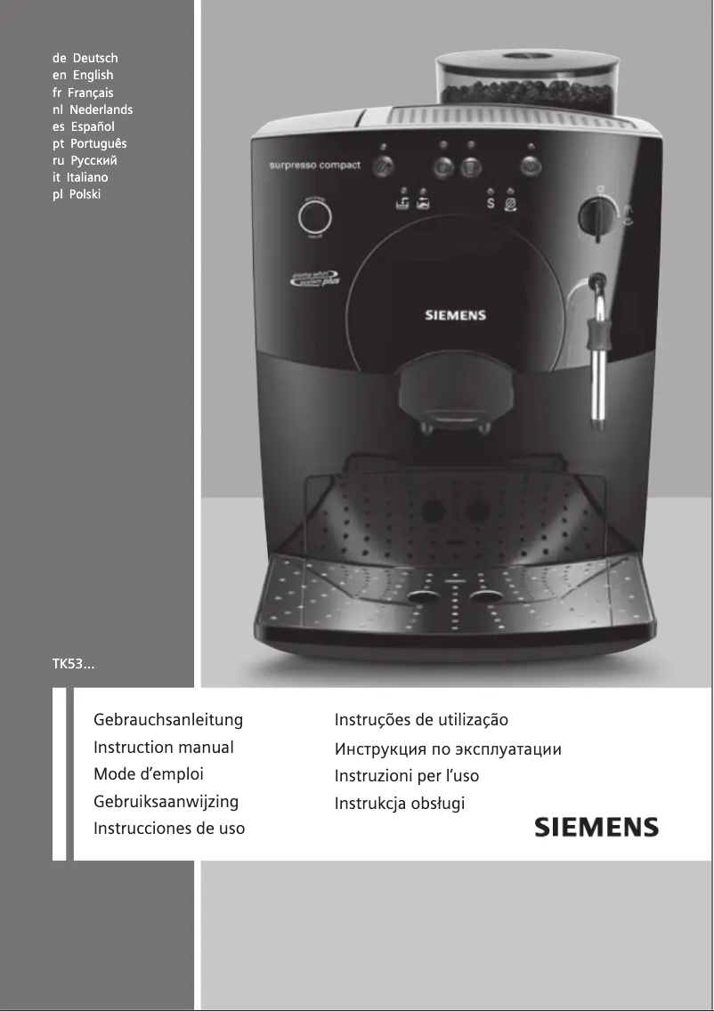 Image de la première page du manuel de l'appareil Surpresso compact TK 53009