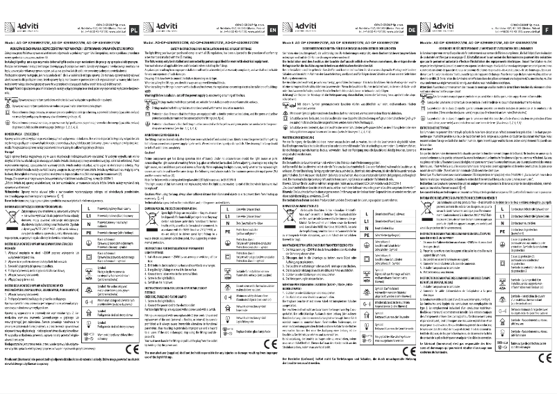 Page 1 de la notice Manuel utilisateur Adviti AD-OP-6300WE27ZM