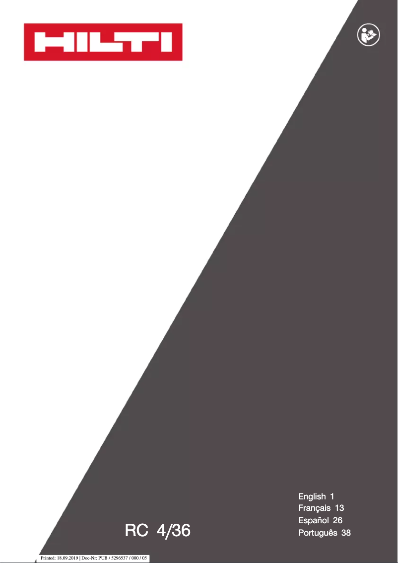 Page n°1 - Manuel utilisateur Hilti RC 4/36