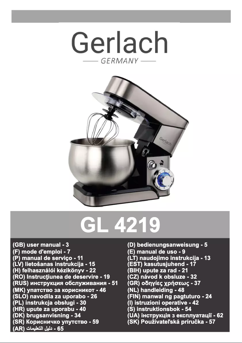 Image de la première page du manuel de l'appareil GL 4219