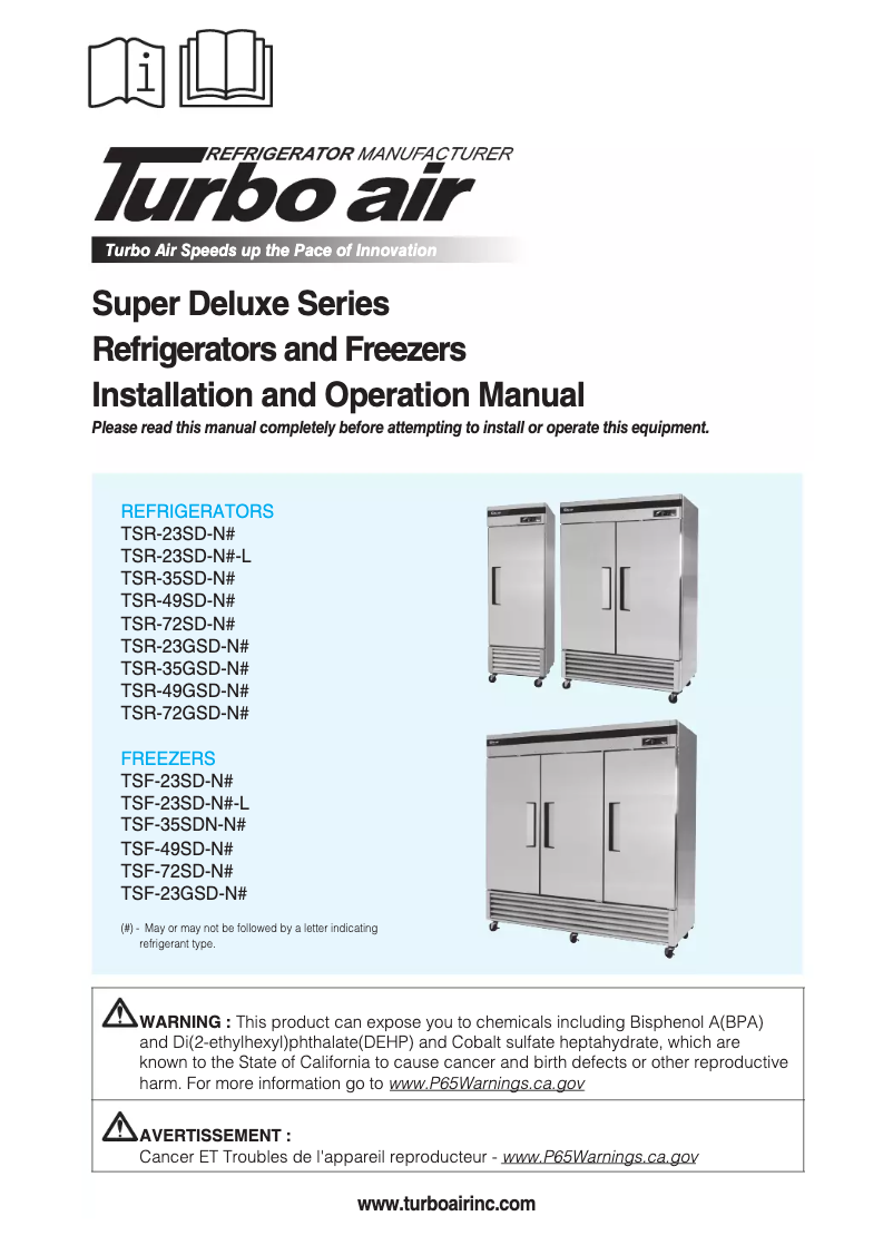 Page 1 de la notice Guide d'installation Turbo air TSR-35SD