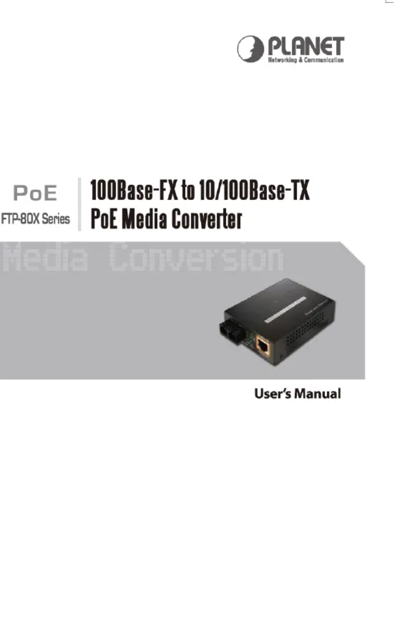 Page n°1 - Manuel utilisateur Planet FTP-802S15