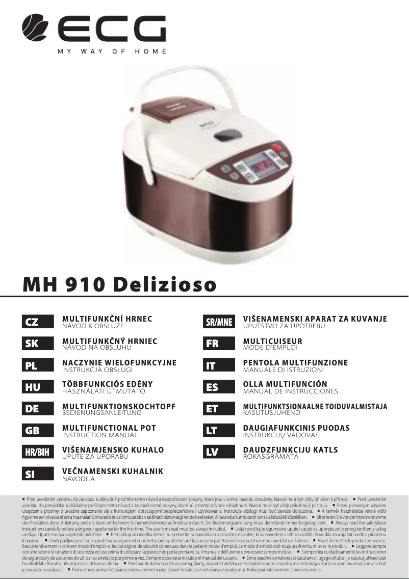 Page n°1 - Manuel utilisateur ECG MH 910 Delizioso