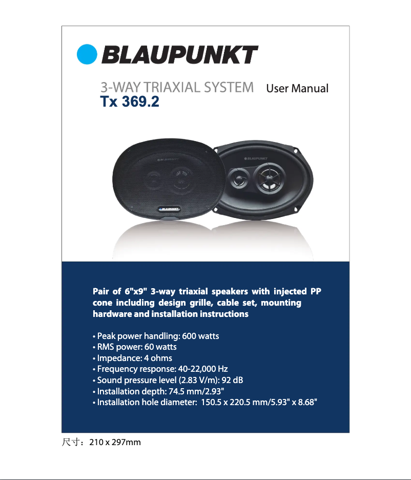 Página 1 del manual Manual de usuario Blaupunkt TX 369.2