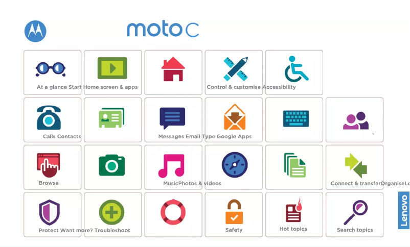 Page 1 de la notice Manuel utilisateur Motorola Moto C